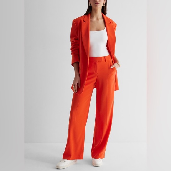 Express Editor Boyfriend Blazer - Orange - MEDIUM - Picture 12 of 12